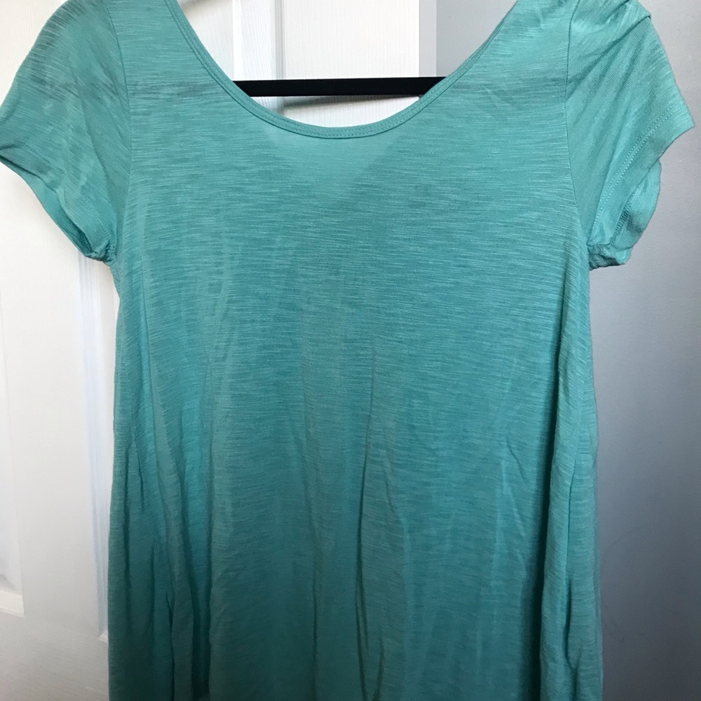 Blue Open Back Shirt